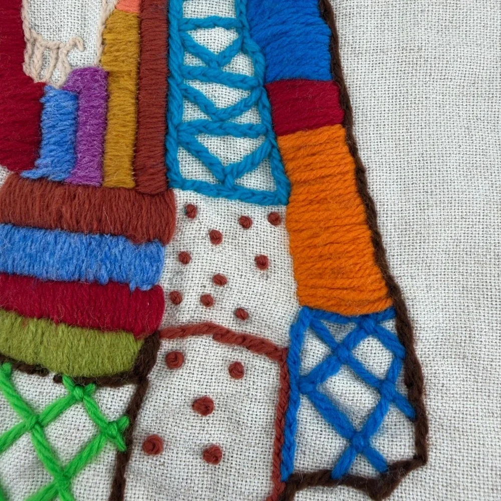 Vintage‎ Holly Hobbie Embroidered Art Panel Wall Hanging 1976 Signed